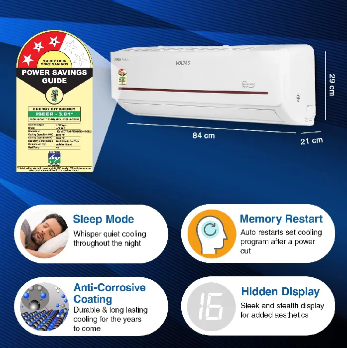 Climatiseur Inverter Split Voltas 1,5 Ton 3 Étoiles Haute Qualité,Meilleures Ventes,Pour Usage Domestique,En Cuivre,Mode Réglable 4-en-1,Super Refroidissement - Buy Product on Alibaba.com – Image 5