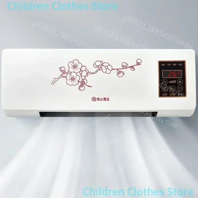 Mini refroidisseur d’air 1800W, chauffage électrique mural pour la maison, 16-40 degrés réglable, télécommande 1800W, écran tactile