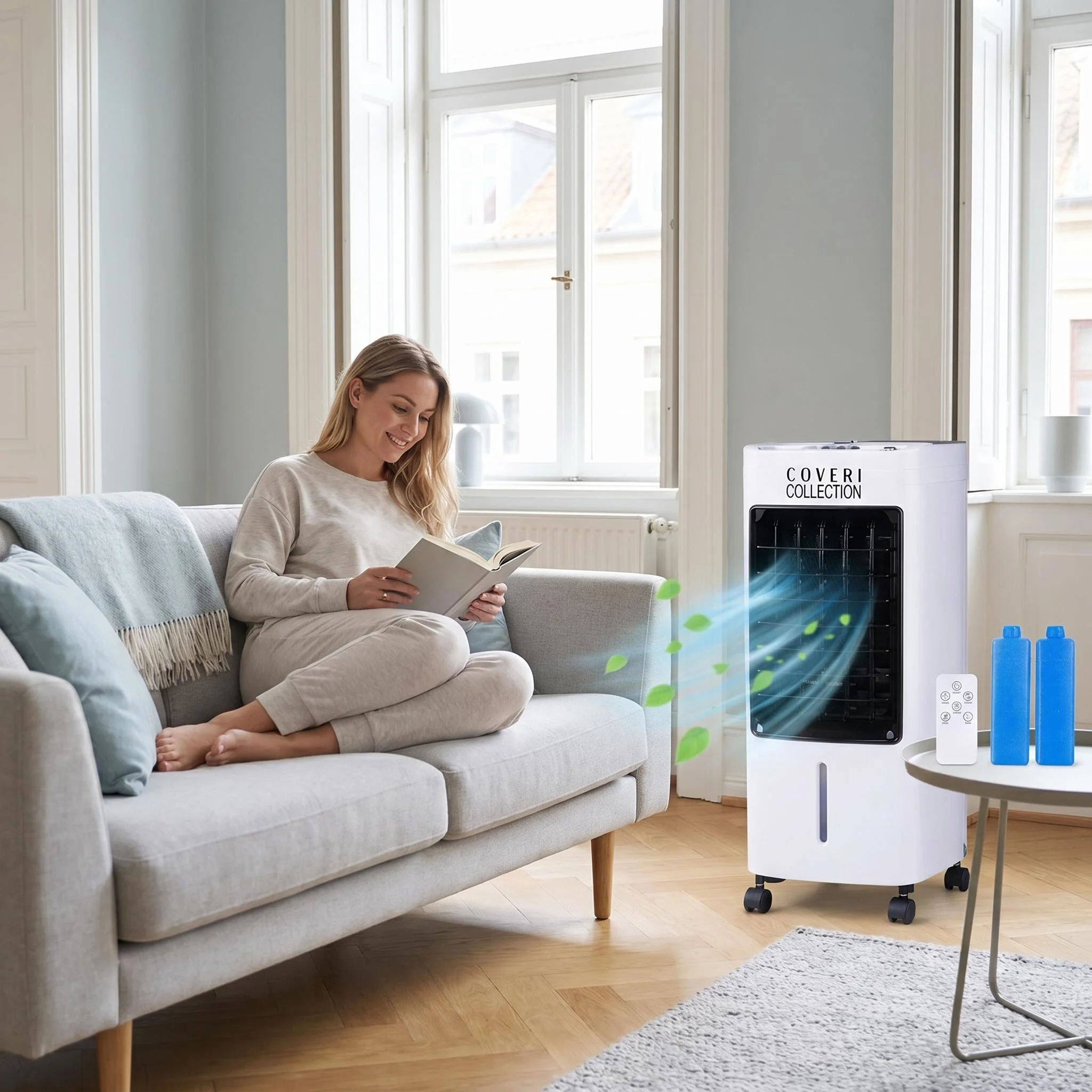 Refroidisseur d'air portable 4L, grand réservoir d'eau, 65W, haute puissance, ventilateur de climatisation par évaporation, 3 vitesses de vent, télécommande, humidificateur mobile avec compartiments à glace pour chambre, dortoir, bureau - AliExpress 6 – Image 3