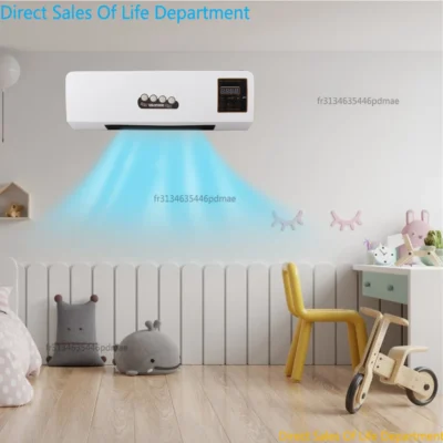 Nouveau modèle 2026 AC 220V 1800W, appareil de climatisation et de chauffage mural électrique avec télécommande et minuterie pour chambre à coucher