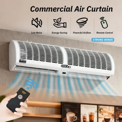 Ventilateur rideau d’air commercial mural – Silencieux, pour vitrines, entrepôts frigorifiques, entrées de supermarchés, accessoires de ventilateur