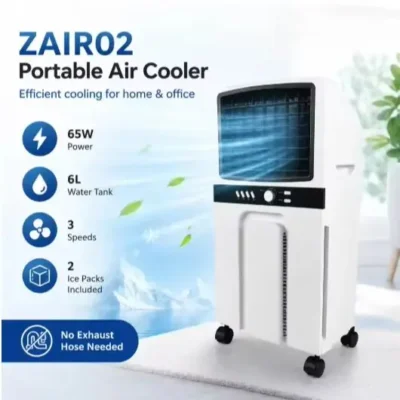 Refroidisseur d’air portable 6L, climatiseur évaporatif 65W, 3 vitesses, ventilateur de refroidissement à eau avec roulettes pour la maison, la chambre, le bureau – AliExpress 6