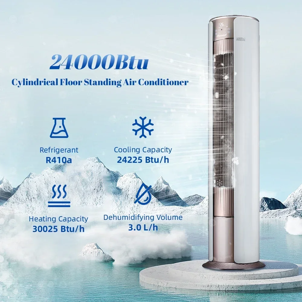 Puremind Floor Standing Air Conditioner Split AC Units Heat Pump Cooling Cylindrical Climatisation with App for Home Hotel HOT – Image 2